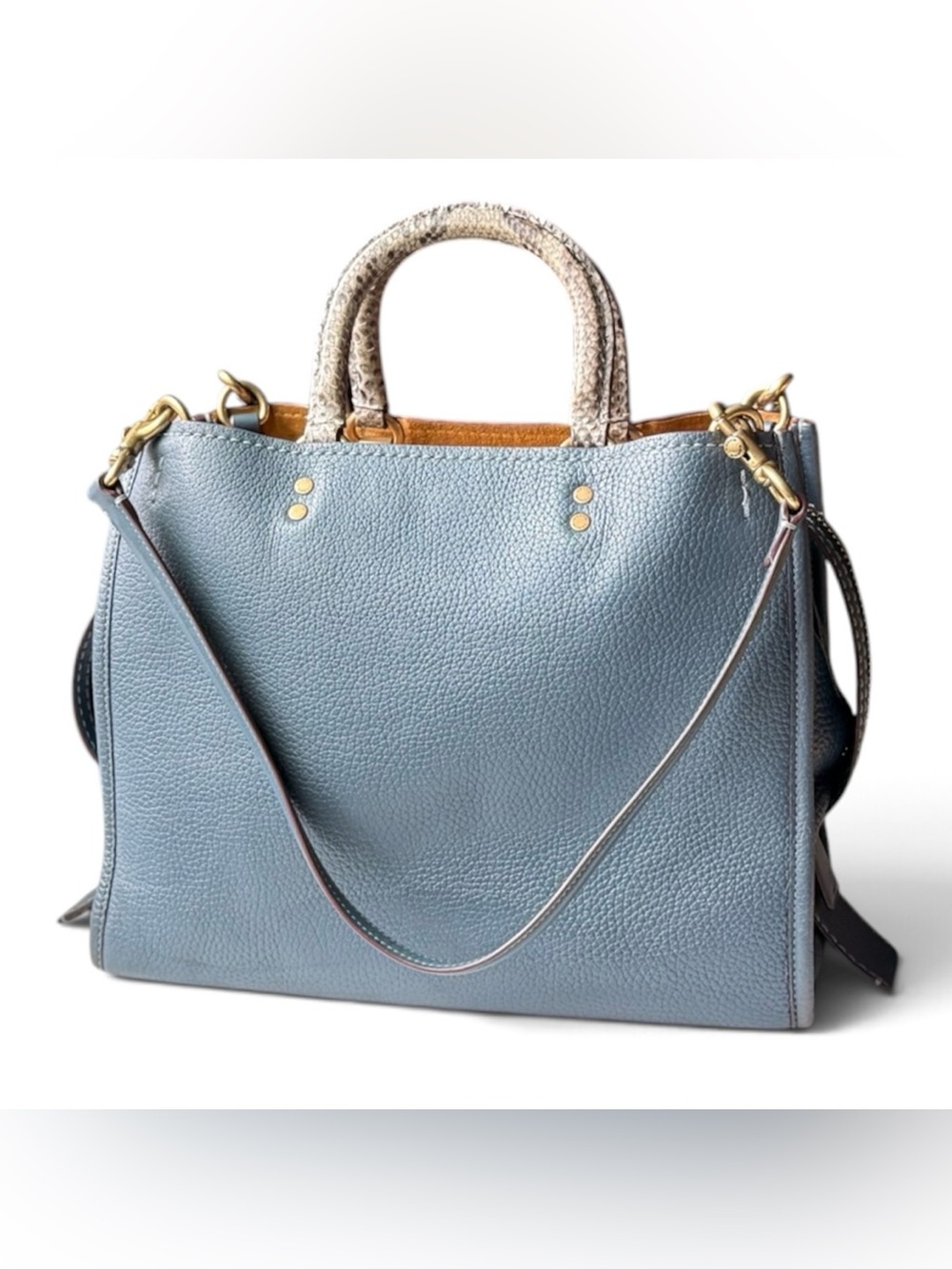 Coach Made to Order Light Denim Rogue w/ Python Handles - Style No. 59997